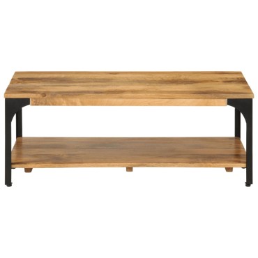 vidaXL Τραπεζάκι Σαλονιού 2 Επ. 100x55x38cm Μασίφ Ξύλο Μάνγκο/Ατσάλι 1 τεμ.