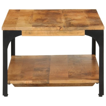vidaXL Τραπεζάκι Σαλονιού 2 Επ. 100x55x38cm Μασίφ Ξύλο Μάνγκο/Ατσάλι 1 τεμ.