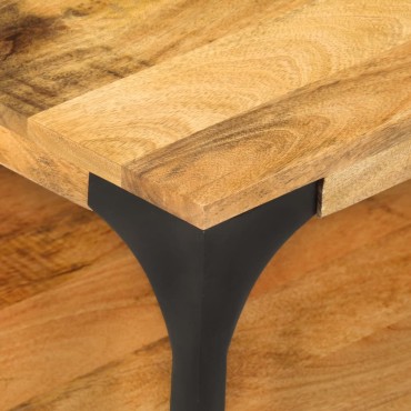 vidaXL Τραπεζάκι Σαλονιού 2 Επ. 100x55x38cm Μασίφ Ξύλο Μάνγκο/Ατσάλι 1 τεμ.