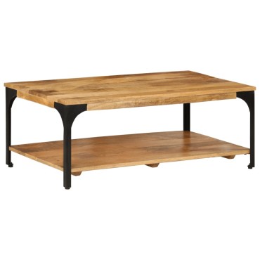 vidaXL Τραπεζάκι Σαλονιού 2 Επ. 100x55x38cm Μασίφ Ξύλο Μάνγκο/Ατσάλι 1 τεμ.