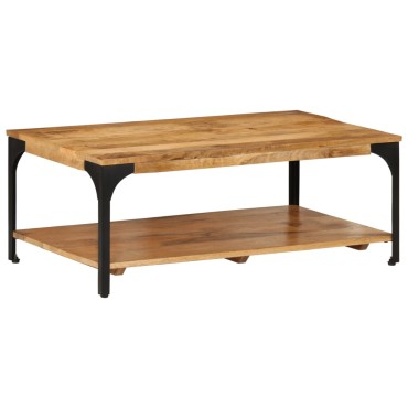 vidaXL Τραπεζάκι Σαλονιού 2 Επ. 100x55x38cm Μασίφ Ξύλο Μάνγκο/Ατσάλι 1 τεμ.