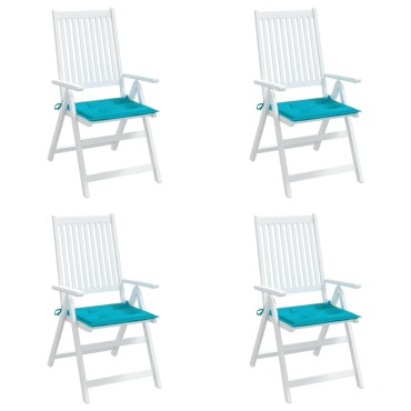 vidaXL Μαξιλάρια Καρέκλας 4 τεμ. Τιρκουάζ 40x40x4cm Υφασμάτινα