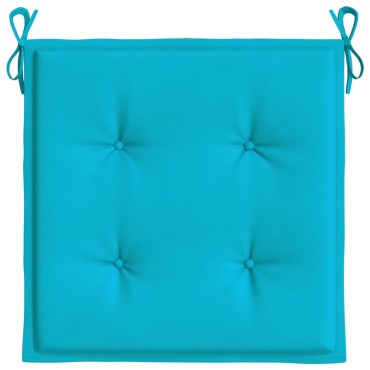 vidaXL Μαξιλάρια Καρέκλας 4 τεμ. Τιρκουάζ 40x40x4cm Υφασμάτινα
