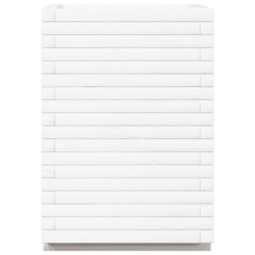 vidaXL Ζαρντινιέρα Κήπου Λευκή 50x50x72 εκ. από Μασίφ Ξύλο Πεύκου