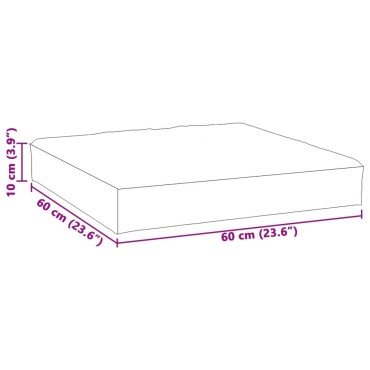 vidaXL Μαξιλάρι Παλέτας Μπορντό 60x60x9,5cm Ύφασμα