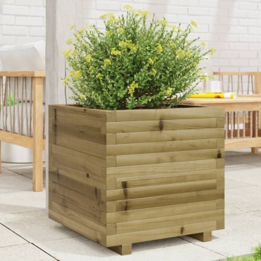 vidaXL Ζαρντινιέρα Κήπου 50x50x49,5 εκ. από Εμποτισμένο Ξύλο Πεύκου