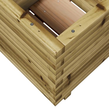 vidaXL Ζαρντινιέρα Κήπου 50x50x49,5 εκ. από Εμποτισμένο Ξύλο Πεύκου