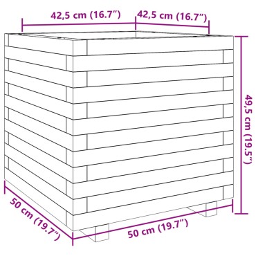 vidaXL Ζαρντινιέρα Κήπου 50x50x49,5 εκ. από Εμποτισμένο Ξύλο Πεύκου