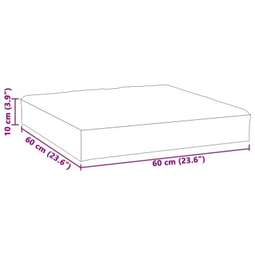 vidaXL Μαξιλάρι Παλέτας Κόκκινο 60x60x9,5cm Ύφασμα