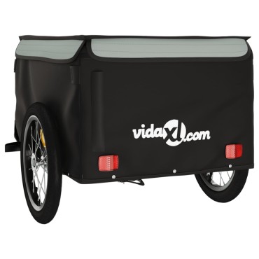 vidaXL Τρέιλερ Ποδηλάτου Μαύρο και Γκρι 45 Κιλά από Σίδερο