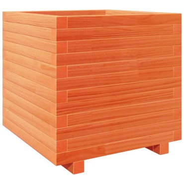 vidaXL Ζαρντινιέρα Καφέ Κεριού 50x50x49,5 εκ. από Μασίφ Ξύλο Πεύκου