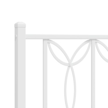 vidaXL Πλαίσιο Κρεβατιού με Κεφαλάρι&Ποδαρικό Λευκό 183x213εκ. Μέταλλο