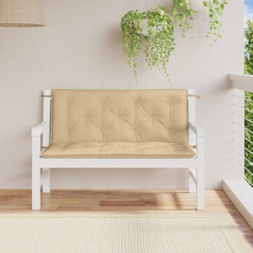vidaXL Μαξιλάρι Πάγκου Κήπου Μπεζ Μελανζέ 120x50x7cm Ύφασμα