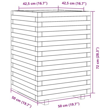 vidaXL Ζαρντινιέρα Κήπου 50x50x72 εκ από Μασίφ Ξύλο Πεύκου