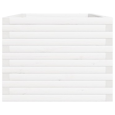 vidaXL Ζαρντινιέρα Λευκή 90x60x46 εκ. από Μασίφ Ξύλο Πεύκου