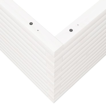 vidaXL Ζαρντινιέρα Κήπου Λευκή 100x100x46 εκ. από Μασίφ Ξύλο Πεύκου