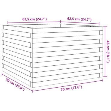 vidaXL Ζαρντινιέρα Κήπου 70x70x46 εκ. από Εμποτισμένο Ξύλο Πεύκου