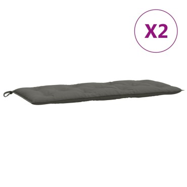 vidaXL Μαξιλάρια Πάγκου Κήπου 2 Τεμ. Σκ. Γκρι Μελανζέ 120x50x7cm Ύφ.