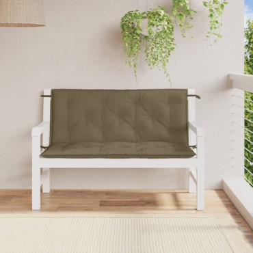 vidaXL Μαξιλάρια Πάγκου Κήπου 2 τεμ. Taupe Μελανζέ 120x50x7cm Ύφ.