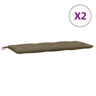 vidaXL Μαξιλάρια Πάγκου Κήπου 2 τεμ. Taupe Μελανζέ 120x50x7cm Ύφ.