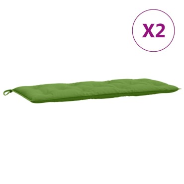 vidaXL Μαξιλάρια Πάγκου Κήπου 2 τεμ. Πράσινο Μελανζέ 120x50x7cm Ύφ.