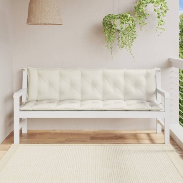 vidaXL Μαξιλάρι Πάγκου Κήπου Κρεμ Μελανζέ 180x50x7cm Ύφασμα