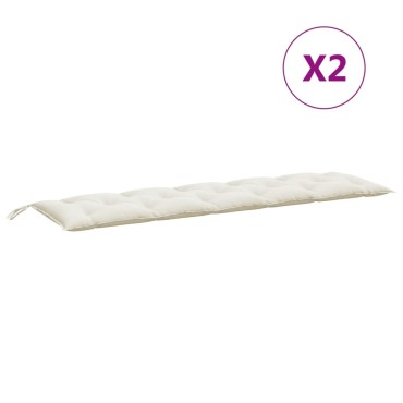 vidaXL Μαξιλάρι Πάγκου Κήπου Κρεμ Μελανζέ 180x50x7cm Ύφασμα