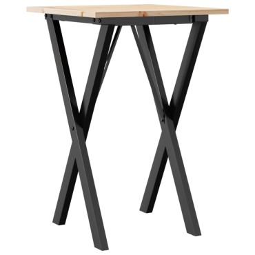 vidaXL Τραπέζι Τραπεζαρίας Πλαίσιο Χ50x50x75cm Μασίφ Πεύκο/Ατσάλι 1 τεμ.