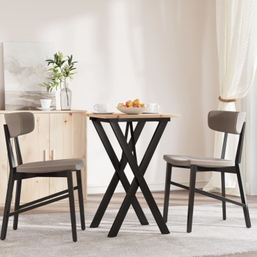 vidaXL Τραπέζι Τραπεζαρίας Πλαίσιο Χ50x50x75cm Μασίφ Πεύκο/Ατσάλι 1 τεμ.
