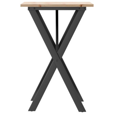 vidaXL Τραπέζι Τραπεζαρίας Πλαίσιο Χ50x50x75cm Μασίφ Πεύκο/Ατσάλι 1 τεμ.