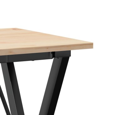 vidaXL Τραπέζι Τραπεζαρίας Πλαίσιο Χ50x50x75cm Μασίφ Πεύκο/Ατσάλι 1 τεμ.