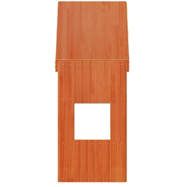 vidaXL Οροφή Κρεβατιού Παιδική Καφέ 55x99x139,5 εκ Μασίφ Ξύλο Πεύκου