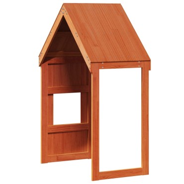 vidaXL Οροφή Κρεβατιού Παιδική Καφέ 55x99x139,5 εκ Μασίφ Ξύλο Πεύκου