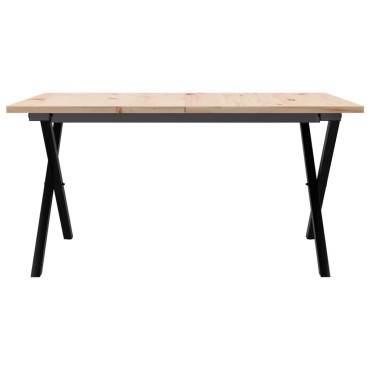 vidaXL Τραπεζάκι Σαλονιού Πλαίσιο Χ 90x90x45cm Μασίφ Πεύκο/Ατσάλι