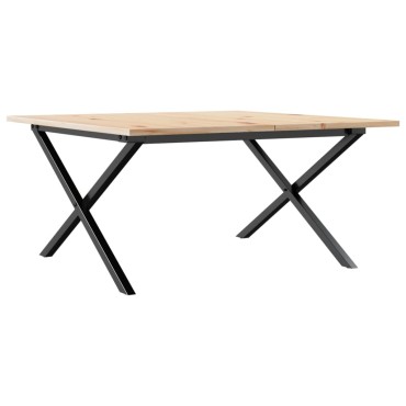 vidaXL Τραπεζάκι Σαλονιού Πλαίσιο Χ 90x90x45cm Μασίφ Πεύκο/Ατσάλι