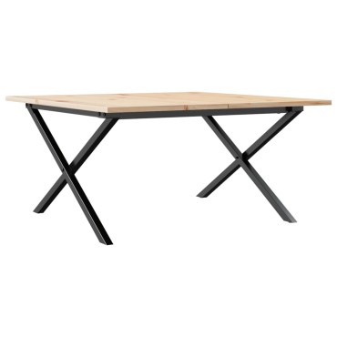 vidaXL Τραπεζάκι Σαλονιού Πλαίσιο Χ 80x80x45cm Μασίφ Πεύκο/Ατσάλι