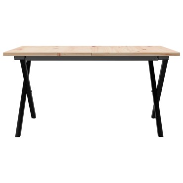 vidaXL Τραπεζάκι Σαλονιού Πλαίσιο Χ 80x80x45cm Μασίφ Πεύκο/Ατσάλι