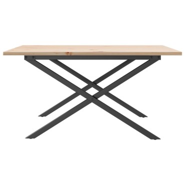 vidaXL Τραπεζάκι Σαλονιού Πλαίσιο Χ 80x80x45cm Μασίφ Πεύκο/Ατσάλι