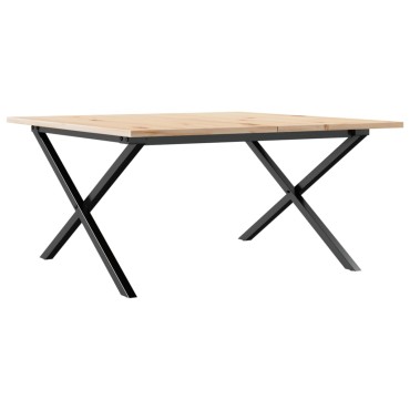 vidaXL Τραπεζάκι Σαλονιού Πλαίσιο Χ 80x80x45cm Μασίφ Πεύκο/Ατσάλι