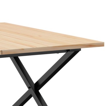 vidaXL Τραπεζάκι Σαλονιού Πλαίσιο Χ 80x80x45cm Μασίφ Πεύκο/Ατσάλι