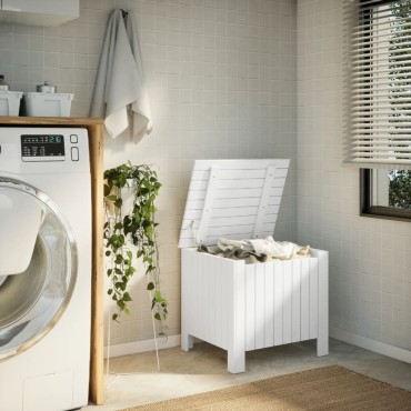 vidaXL Κουτί Αποθήκευσης με Καπάκι RANA Λευκό 60x49x54cm Μασίφ Πεύκο 1 τεμ.