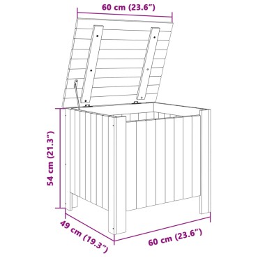 vidaXL Κουτί Αποθήκευσης με Καπάκι RANA Λευκό 60x49x54cm Μασίφ Πεύκο 1 τεμ.