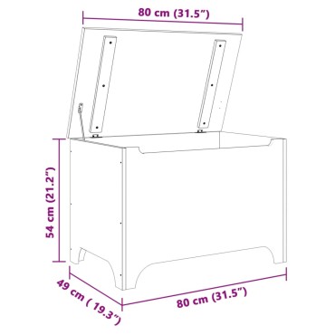 vidaXL Κουτί Αποθήκευσης με Καπάκι RANA 80x49x54cm Μασίφ Ξύλο Πεύκου 1 τεμ.