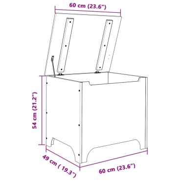 vidaXL Κουτί Αποθήκευσης με Καπάκι RANA 60x49x54cm Μασίφ Ξύλο Πεύκου 1 τεμ.