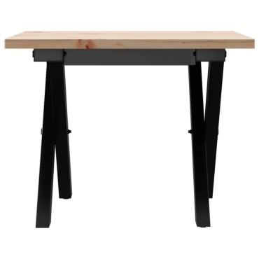 vidaXL Τραπεζάκι Σαλονιού Πλαίσιο Χ 40x40x35cm Μασίφ Πεύκο/Ατσάλι