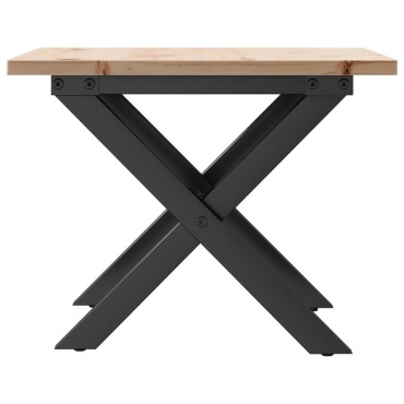 vidaXL Τραπεζάκι Σαλονιού Πλαίσιο Χ 40x40x35cm Μασίφ Πεύκο/Ατσάλι