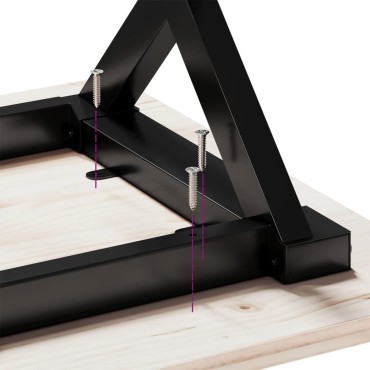 vidaXL Τραπεζάκι Σαλονιού Πλαίσιο Χ 40x40x35cm Μασίφ Πεύκο/Ατσάλι