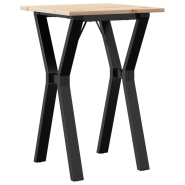 vidaXL Τραπέζι Τραπεζαρίας Πλαίσιο Υ50x50x75cm Μασίφ Πεύκο/Ατσάλι 1 τεμ.