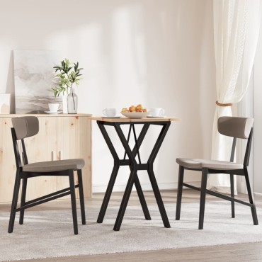 vidaXL Τραπέζι Τραπεζαρίας Πλαίσιο Υ50x50x75cm Μασίφ Πεύκο/Ατσάλι 1 τεμ.