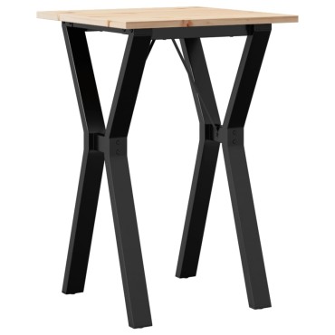 vidaXL Τραπέζι Τραπεζαρίας Πλαίσιο Υ50x50x75cm Μασίφ Πεύκο/Ατσάλι 1 τεμ.